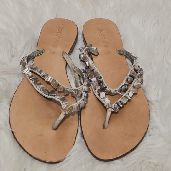 Cocobelle Jewel Sturdy LEATHER Thong Sandals Women's Size 40 ✌️ - Picture 2 of 5